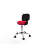 PIQUERAS Y CRESPO Silla Llanos giratoria roja con base cromada