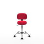PIQUERAS Y CRESPO Silla Llanos giratoria roja con base cromada