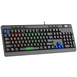 Sparco STEALTH Teclado Gaming de Membrana Full-Size Español RGB Negro - QWERTY, Anti-Ghosting 19 Teclas, Ruleta de Volumen, 111 Teclas, USB