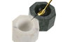 DKD Home Decor Set de 2 Especieros de Mármol y Metal con Cuchara