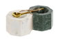 DKD Home Decor Set de 2 Especieros de Mármol y Metal con Cuchara