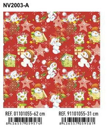 Papel De Regalo Bobina Basika 62 Cm X 80 M (4 Kg Aprox.) Navidad (Nv2003-A 62 Cm)