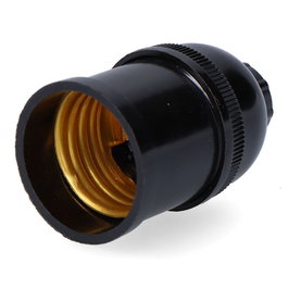 F-Line Portalámparas Corriente E27 Negro Baquelita Retractilado