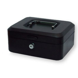 Bismark Caja de caudales con bandeja negra 20x9,5x15cm