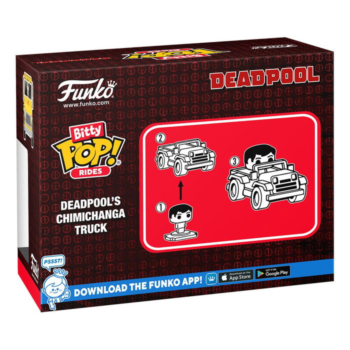 Funko Marvel Bitty POP! Rides Deadpool con Chimichanga Truck Funko Marvel Bitty POP! Rides Deadpool con Chimichanga Truck