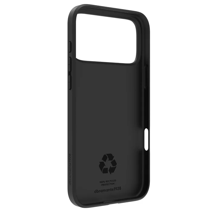 Dbramante1928 Greenland - Funda para Apple iPhone 17 Pro Max - Negro - Resistente a Golpes/Caídas 1.2m, Carga Inalámbrica, 100% Plástico Reciclado