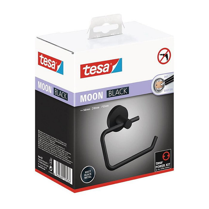 Tesa Portarrollos de papel higiénico MOON BLACK negro