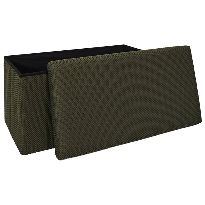 Home Deco Factory Banco-Puf Plegable Atom Caqui Colección Contemporain Estructura Madera Tapizado Poliéster Relleno Poliuretano Soporta 110 kg Medidas 76x38 cm Alto 38 cm