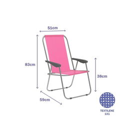 Silla Plegable Marbueno 59 x 83 x 51 cm Rosa