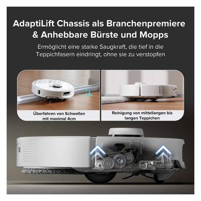 Roborock Qrevo Curv 5A1 Robot Aspirador y Fregador con Estación Base Multifunción Sin Bolsa, Color Negro y Blanco