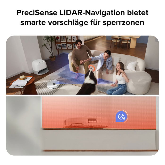 Roborock Qrevo Curv 5A1 Robot Aspirador y Fregador con Estación Base Multifunción Sin Bolsa, Color Negro y Blanco