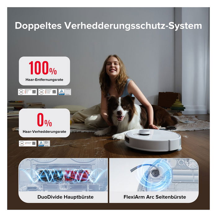 Roborock Qrevo Curv 5A1 Robot Aspirador y Fregador con Estación Base Multifunción Sin Bolsa, Color Negro y Blanco