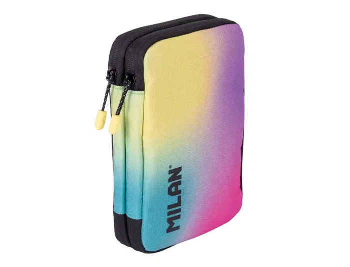 Milan Estuche Escolar 2 Pisos Colección Sunset Negro con Contenido Milan Estuche Escolar 2 Pisos Colección Sunset Negro con Contenido