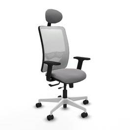 PIQUERAS Y CRESPO Silla de oficina Zulema con mecanismo Sincro/Traslack Gris y Blanco