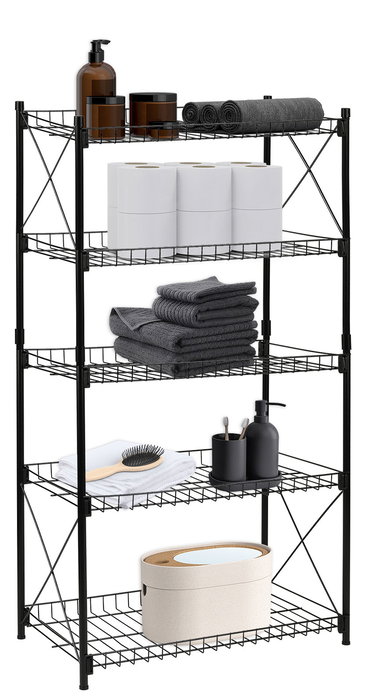 Confortime Estantería Metálica de 5 Niveles 52 cm (ancho) x 34 cm (largo) x 110 cm (alto) (2 Unidades)