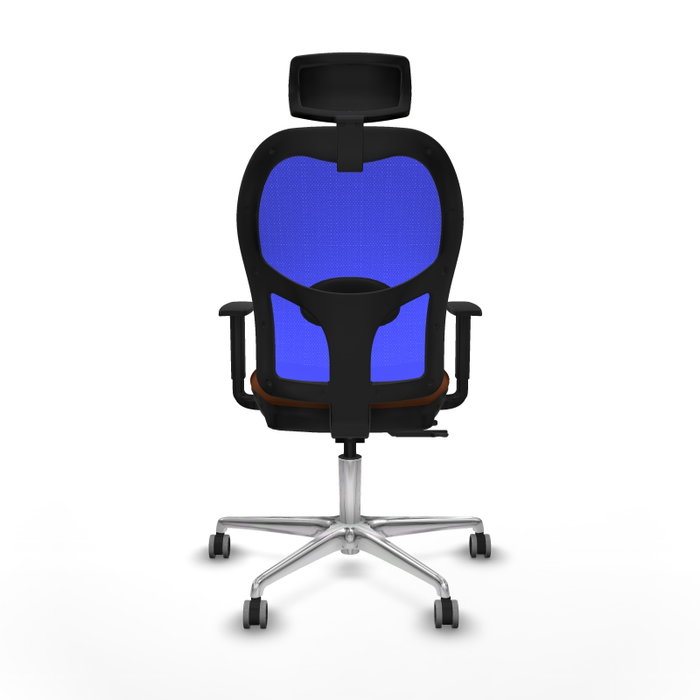 PIQUERAS Y CRESPO Silla de oficina Jorquera con mecanismo Sincro/Traslack, Marrón y Azul
