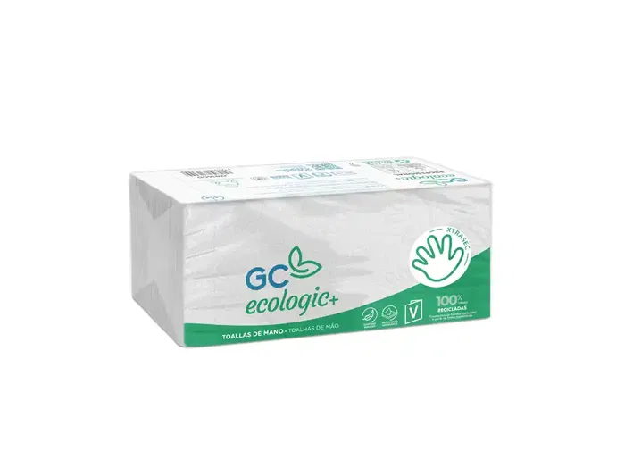 Goma-camps Toalla de Papel Secamanos Engarzada Xtrasec Ecológica 20x23 cm 2 Capas Paquete 196 Unidades Certificado Ecolabel