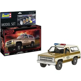 Revell AAAUC90900 - Coche a escala, Set de modelismo Stranger Things Chevrolet K5 Blazer con pegamento, pinturas y accesorios