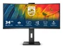 Philips 34B1U5600CH/00 Monitor Curvo de 86.4 cm (34") WQHD 3440x1440 100Hz VA USB-C con Webcam 5MP, KVM, Altavoces y Sensores