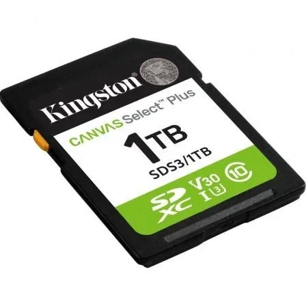 Kingston Tarjeta de Memoria SD Canvas Select Plus 1TB Clase 10 U3 V30 150MB/s SDS3/1TB