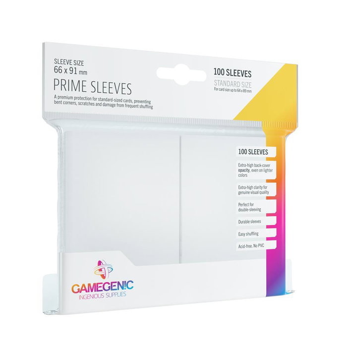 Gamegenic Prime Sleeves White (100) - Protección Profesional para Cartas de Tamaño Estándar, Paquete de 100 Fundas Gamegenic Prime Sleeves White (100) - Protección Profesional para Cartas de Tamaño Estándar, Paquete de 100 Fundas