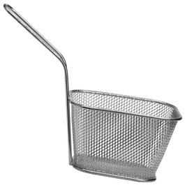 Totally Addict Cesta Presentar Fritos Bistrot Plata Metal con Asa 18x8,5 cm