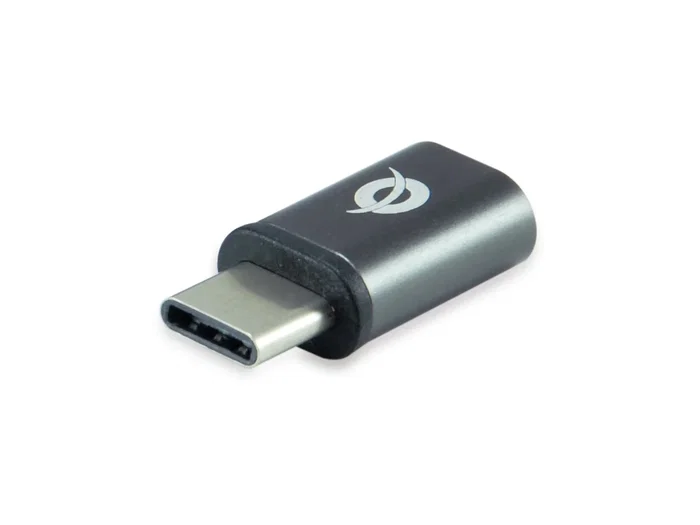 Conceptronic DONN05G Adaptador USB-C Macho a Micro USB Hembra Aluminio Negro, Pack de 3 unidades, Compatible con Android, Windows, Mac