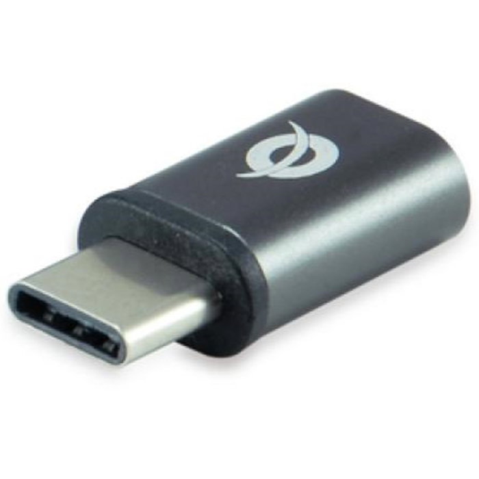 Conceptronic Kit Adaptadores USB Tipo C OTG Macho/Hembra Negro Aluminio Para Cargar Y Sincronizar Dispositivos Móviles