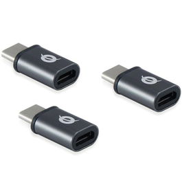 Conceptronic Kit Adaptadores USB Tipo C OTG Macho/Hembra Negro Aluminio Para Cargar Y Sincronizar Dispositivos Móviles