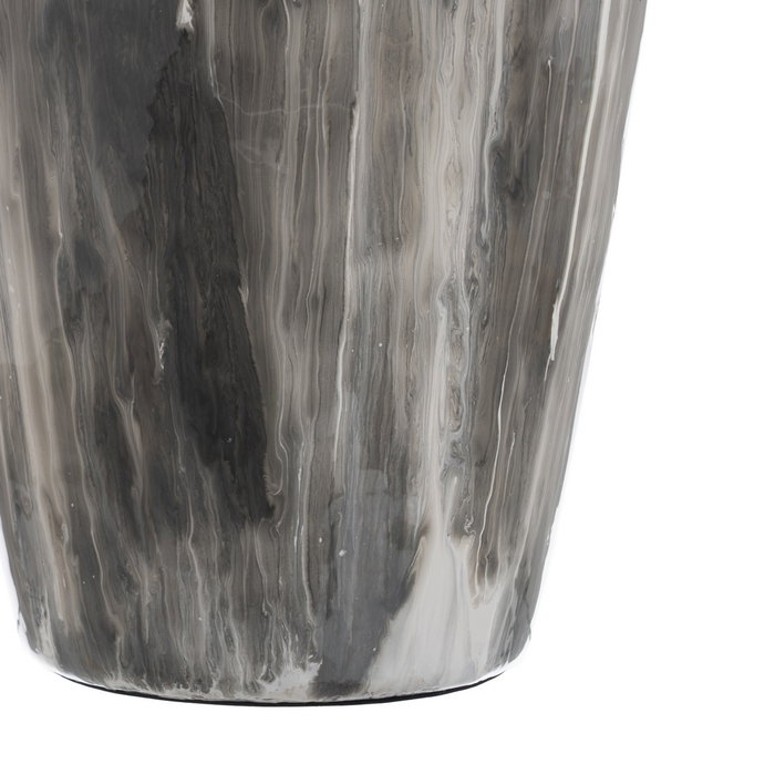Jarrón Blanco y Negro Metal-Cristal 23 X 23 X 61 cm