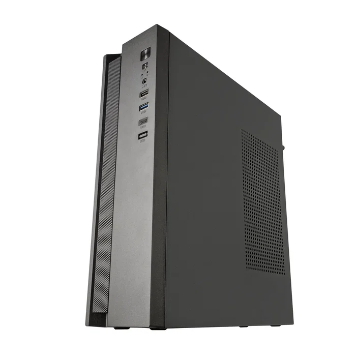 Tacens Caja PC ACSLIM500 Micro-ATX Slim Negro Mini Tower con Fuente de 500W, USB-C, USB 3.0, Refrigeración Avanzada y Diseño Dual (Horizontal/Vertical)