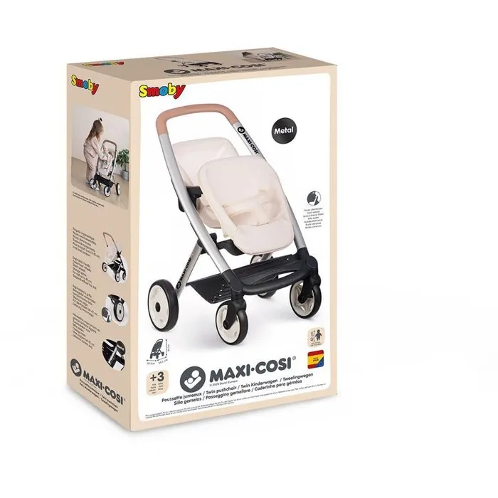 Smoby Cochecito doble Maxi-Cosi Beige para muñecas a partir de 3 años SMO3032162532225