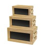 TABLECRAFT - RCBCRATE1 - SET de 3 CAJAS - ELEVADORES - Madera / Pizarra