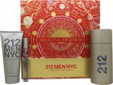 Carolina Herrera 212 NYC Men Gift Set con Eau de Toilette, Aftershave Gel y EDT de viaje