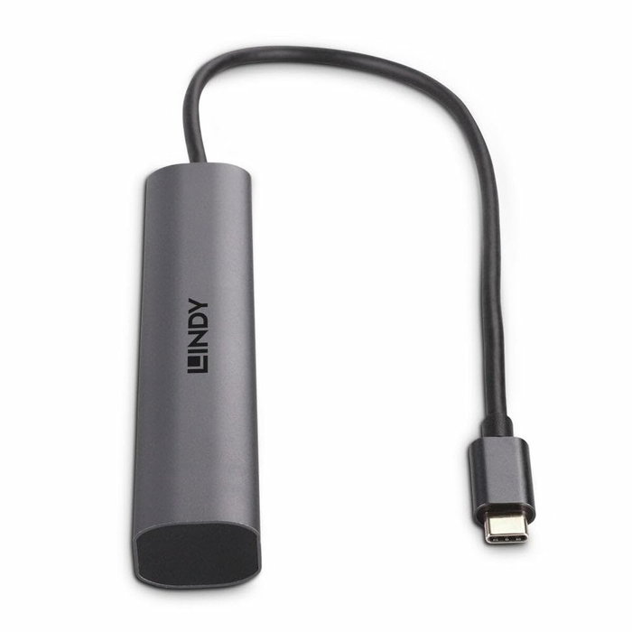 Lindy Hub USB Tipo C de 4 Puertos, 10000 Mbit/s, Gris, 43384 Lindy Hub USB Tipo C de 4 Puertos, 10000 Mbit/s, Gris, 43384