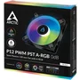 Arctic P12 PWM PST A-RGB Ventilador 120mm Negro PWM PST A-RGB para PC, PC Gaming, Refrigeración de componentes de alta presión estática, 200-2000rpm, Modo 0 dB, 12 LEDs