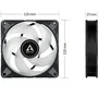 Arctic P12 PWM PST A-RGB Ventilador 120mm Negro PWM PST A-RGB para PC, PC Gaming, Refrigeración de componentes de alta presión estática, 200-2000rpm, Modo 0 dB, 12 LEDs