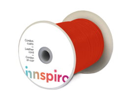 Innspiro Cordón de cuero natural rojo 1,5 mm, 100 m