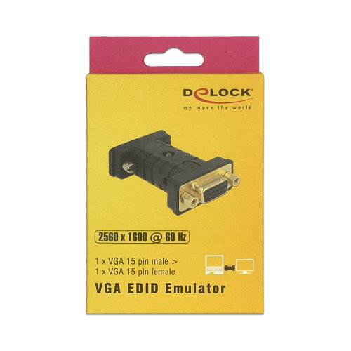 DeLOCK 63326 Adaptador VGA (D-Sub) Macho a VGA (D-Sub) Hembra + USB con Emulador EDID DeLOCK 63326 Adaptador VGA (D-Sub) Macho a VGA (D-Sub) Hembra + USB con Emulador EDID