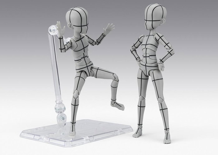 TAMASHII NATIONS S.H.Figuarts Body-Kun Ken Sugimori Edition Wireframe Gray Color Body Series Figura Articulada 13cm TAMASHII NATIONS S.H.Figuarts Body-Kun Ken Sugimori Edition Wireframe Gray Color Body Series Figura Articulada 13cm