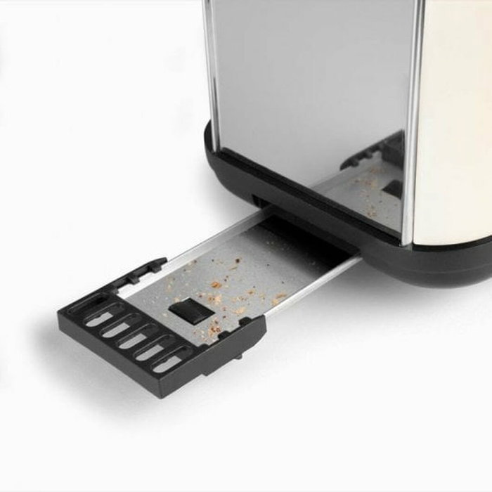 Orbegozo TOV 6210 Tostador Vintage 850W Beige Ranura Ancha 35mm Acero Inoxidable 6 Niveles Tostado Bandeja Recogemigas