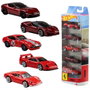 Mattel Hot Wheels Pack de 5 Vehículos Ferrari Escala 1:64