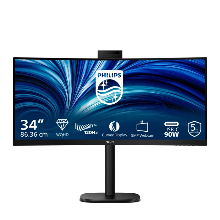 Philips 34B2U3600CH/00 Monitor Curvo 34 Pulgadas UWQHD 3440 x 1440 VA Negro Philips 34B2U3600CH/00 Monitor Curvo 34 Pulgadas UWQHD 3440 x 1440 VA Negro