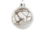 DKD Home Decor Decoracion Colgante Navidad Alpina Transparente Marron 8 x 9 x 8 cm (12 Unidades)