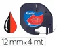 Q-connect Cinta para rotuladora DYMO LetraTag 12 mm x 4 m negro-rojo cósmico, Consumible de 87x16x65 mm