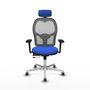 PIQUERAS Y CRESPO Silla de oficina Jorquera con mecanismo Sincro/Traslack, Azul y Gris