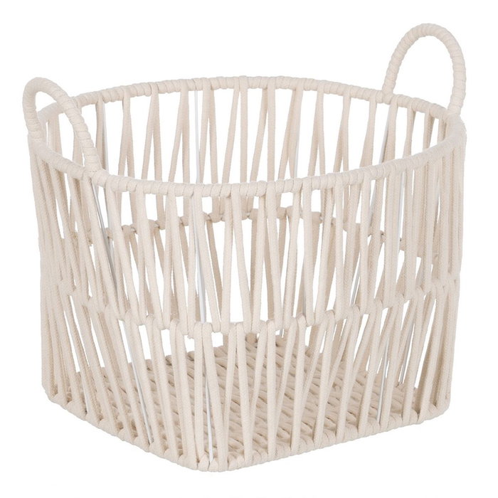 Juego de Cestos Blanco Cuerda 38 x 38 x 32 cm (3 Piezas)