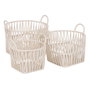 S/3 Cestos Blanco Algodón Decoración 38 X 38 X 32 cm