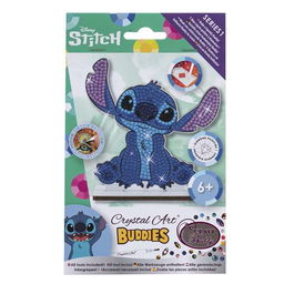 Crayola Kit Creativo Crystal Art Buddy, Diamantes Brillantes XL con Diseño de Stich, 22x16 cm