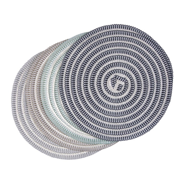 Versa Salvamantel Redondo Gris Y Blanco 38 cm (6 Unidades) Versa Salvamantel Redondo Gris Y Blanco 38 cm (6 Unidades)